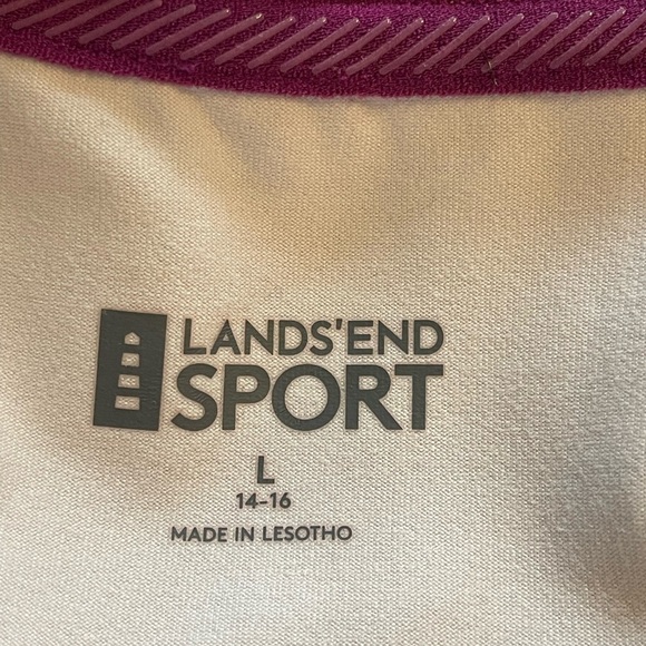 Lands End Sport size Large 14/16 quarter zip with thumb holes and back pocket - Picture 6 of 16